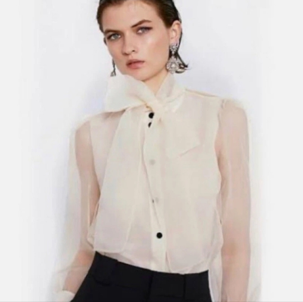 Zara White Button Down Shirt - Picture 2 of 12